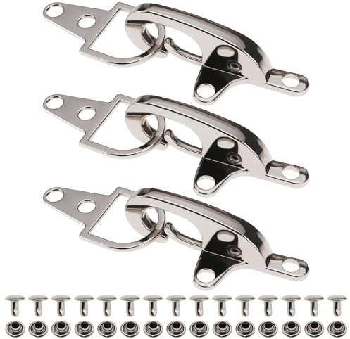 LT Easiyl 3 set di Chiusure per Giacca da Motociclista 8,5 cm Chiusure in Lega per Giubbotto da Motociclista Moschettone per il Retrofit di Giubbotti in Pelle con Ganci a Scatto