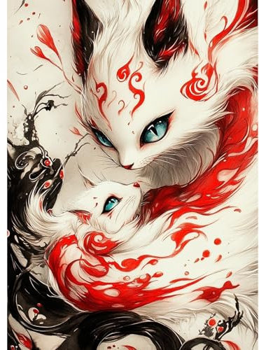 QENSPE 5D DIY Diamond Painting Anime Zorro Pintura Diamante para Adultos, Kit Bordado Art Diamante Redondo Completo Punto de Cruz de Diamantes Artesanía Pared Decor 30x40cm, Anime