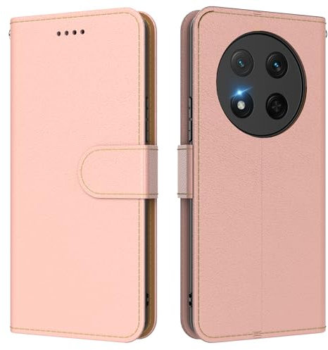 AUUYYA for Honor Magic7 lite Case,Premium PU Leather Wallet Case with 3 Card Slots and Kickstand,Magnetic Closure Flip Cover,RFID Blocking Shockproof Phone Case for Honor Magic 7 lite 5G,Pink