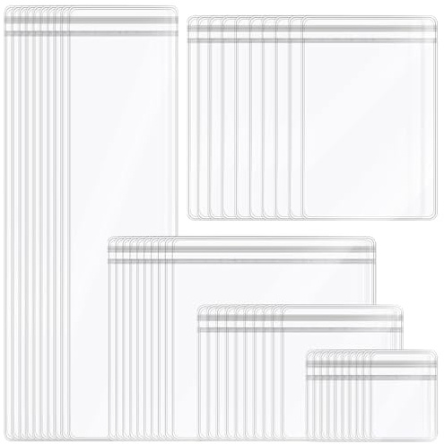 Bofanze 50 Piezas Bolsas de Joyería de Plástico PVC Bolsa Reutilizable | 5 tamaños, transparente, soporte para joyas, resistente a los desgarros, PVC