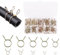 Yuio 200pcs 5-14mm Hose Spring Clamps, Metal Fuel Line Clips for Water Pipe, M5-14 Tubing Spring Clips Assortment Kit, Double Wire Hose Clamps for Air Hose Fuel Pipe Silicone Hose Motorcycle Scooter