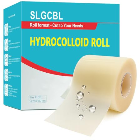 Hydrocolloid Roll, 5 cm x 180 cm Pansement Hydrocolloïde | Auto-Adhésif, Format à Découper, Souple, Imperméable et Ultra-Absorbant Rouleau Hydrocolloïde