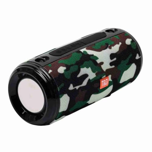 ALMALUX ALTAVOZTG537, Bluetooth 5.0, Altavoz Portátil, Azul/Turquesa/Camuflaje, TG537, 10W, 100HZ-20KHZ, Estéreo 360°, 5V, Portátil, Impermeable IPX6 (Camuflaje)