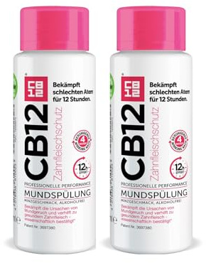 CB12 Zahnfleischschutz Mundspülung x 2: Mundgeruch bekämpfen und Zahnfleisch schützen – Neue patentierte Formulierung – Flüssigkeit, 500 ml x 2