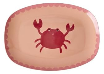 Rice - Melamin - Kleiner Teller - Crab/Krebs - 23 x 16,5 cm