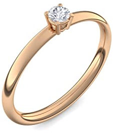 Rotgold Ring Verlobungsringe Rotgold (Silber 925 vergoldet) von AMOONIC mit Zirkonia Stein + LUXUSETUI! Rotgoldring Ring Zirkonia wie Diamant Geschenk Ringe Verlobung AM161VGRTZIFA50