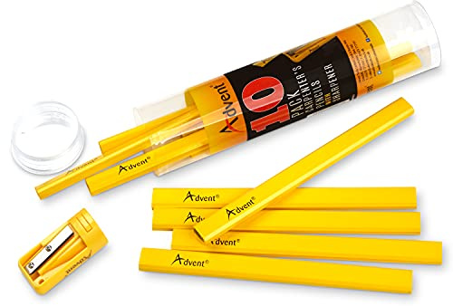 Advent Carpenters Pencils Tub 10+ Sharpener Medium Lead - ACP-TUB10