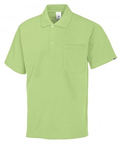 BP 1612-181-78-XS Unisex-Poloshirt, 1/2 Ärmel, Polokragen mit Knopfleiste, 70 cm, 220,00 g/m² Stoffmischung, hellgrün, XS