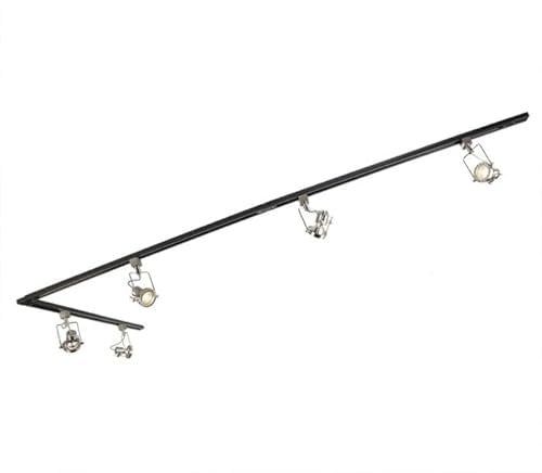QAZQA - Modern Schienensystem Komplettset I Spotlight I Deckenspot I Deckenstrahler I Strahler mit 5-flammig Spot I Spotlight I Deckenspot I Deckenstrahler I Strahler I Lampe I Leuchtes 1-phasig schwa