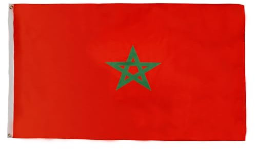 AZ FLAG - Drapeau Maroc - 150x90 cm - Polyester léger - Drapeau Marocain Avec Oeillets Métalliques Intégrés - 80g
