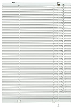 Deco Company Alu-Jalousie ohne Bohren, Zum Klemmen, Inkl. Klemmträgern, Sichtschutz, Lichtschutz, Blendschutz, Aluminium-Jalousie, Weiß, 130 x 175 cm