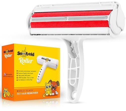 Snoofield Épilateur pour poils d'animaux, rouleau à peluches réutilisable pour l'épilation des poils de chien et de chat, attrape-poils portable pour meubles, canapé, tapis, vêtements et voiture