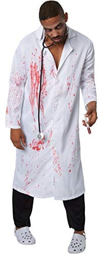 dressforfun 900445 - Herrenkostüm gruseliger Doktor, Blutverschmierter Mantel und Lange Schwarze Hose (XXL | Nr. 302285)