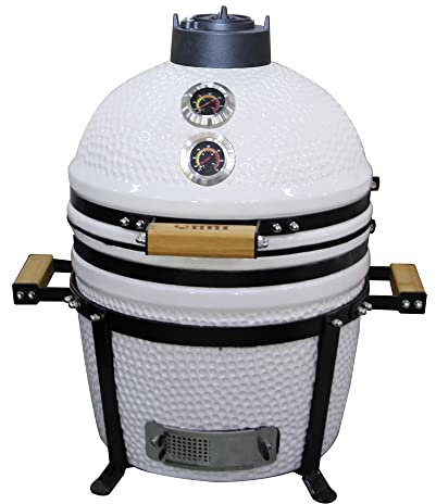 YNNI KAMADO TQ0015WH - Kamado autoportante, griglia, edizione limitata, bianco, barbecue, ceramica, uovo, affumicatore, TQ0015WH