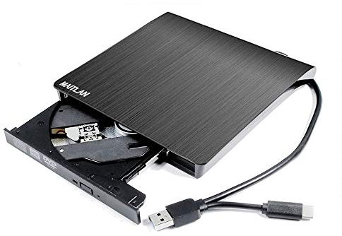 Lecteur DVD CD externe USB 3.0 type A et Type-C 2 en 1, pour HP Dell, Asus, Acer, Lenovo, Alienware, MSI, Sony, ordinateur portable et de bureau, Pop-up Mobile 8X DVD+-R/RW DL 24X CD-R lecteur optique