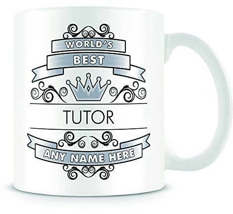 MUGGZ Tutor Mug - 'Worlds Best' Design - Personalised Gift - Silver