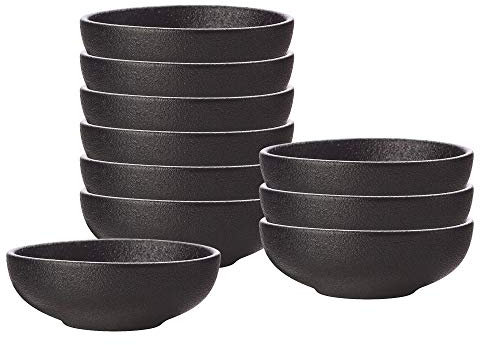 10er SET Maxwell & Williams AX0327 CAVIAR BLACK Dipschale 7 cm, Premium-Keramik