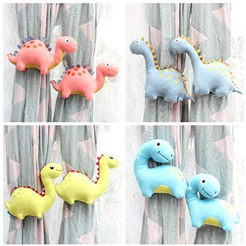 Vorhang Raffhalter Kinderzimmer Vorhanggurte EIN Paar Outfit Jungen Wie Niedliche Dinosaurier Vorhanggurt Seil Kindergarten Vorhangschnalle-EIN Paar Graue Dinosaurier