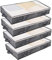 UOUNE 4 Pack 90L Under Bed Storage Bags with Lid, PVC Window Clothes Storage Bags with Zips & Reinforced Handle for Duvet, Clothes, Shoes, Bedding, Wardrobe Organiser Bags, Grey