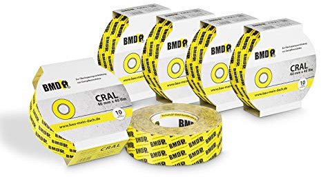 BMD cral Klebeband | 6 Rollen | 60mm x 40m |für Dampfsperren & Dampfbremsen | gemäß DIN EN 4108 Teil 11 und ENEV | Profi Qualität Made in Germany