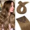 SEGO Clip in Extensions Echthaar Haarverlängerung Haarteil 8 teiliges SET günstig Remy Haar weich Hellbraun#6 12(30cm)-55g