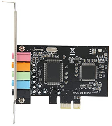 PCI-E 5.1 Stereo Audio Card, Desktop Sound Card, 6 Channels Stereo Desktop Audio Signal Conversion Hardware with Driver CD, CMI8738 5.1 Multichannel Audio Chip, Suitable for Home Theater, etc