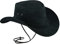 Leatherick Wasserdichter Cowboyhut Echtes Wildleder Schwarz & Dunkelbraun Aussie Style Western Outback Leder Bush Hut (S, Schwarz)