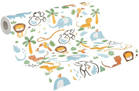 A.S. Création Papier peint en intissé - Papier peint enfant jungle pour chambre d'enfant en couleurs jaune et vert - Papier peint pour diverses pièces - Tapisserie papier peint en 10,05 m x 0,53 m