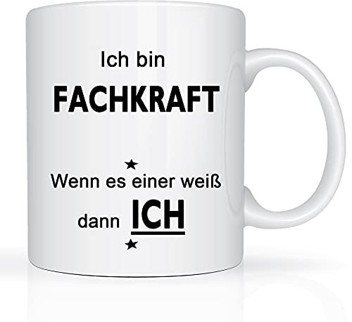 Print-Klex Berufstasse mit Fachkraft Motiv Bedruckt Fachkraft Tasse für Beruf Geschenk Kaffeebecher Geschenktasse Teetasse Arbeitstasse Arbeitsbecher mit Druck 330ml Beruf Tasse