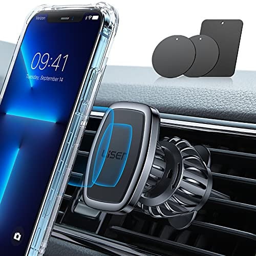 LISEN Porta Cellulare Auto Magnetico, 6 Calamita Supporto Magnetico Cellulare Auto, 3 Piastre Metalliche Portacellulare, Universale con piastra in metallo Compatibile con iPhone Series, Samsung