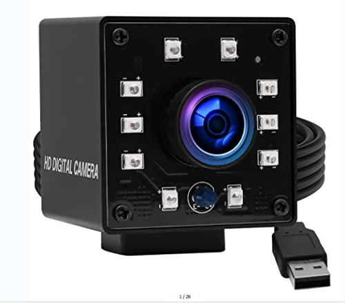 G USB Kamera 100fps Nachtsicht Webcam,FHD 1080P Webcam mit IR Schnitt und 10 LED Platinenbeleuchtung,3.6mm Objektiv Tag Nächte Überwachungs Webcameras,2MP kameras für Windows,Linux,Mac,Raspberry Pi