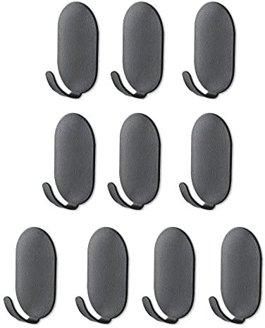 KAXIMON Self Adhesive Hook 10 Pack - Wall Hangers Without Nails - Wall Hooks Stick on Heavy Duty for Bathroom, Kitchen, Office, Sink, Refrigerator