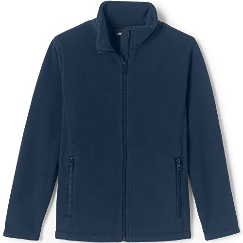 Lands' End School Uniform Kids Coed Midweight Fleece Jacket Classic Navy Kids Small