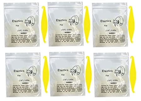 1/4 Zoll Kieferorthopädische Elastische Gummibänder, 600 Stück Medium 3,5-Unzen-Gummibänder fixieren Zahnlücken, 6 Stück Gratis Elastische Platzhalter für Zahnspangen