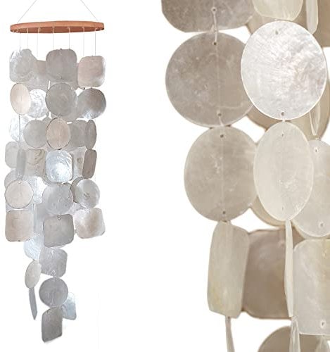 ART-CRAFT Capiz Muschel Kette Girlande Weiss als hänge Deko für Fenster oder deko Wohnzimmer Garten Dekoration Länge 70cm