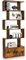 COSTWAY Wooden Bookcase, 5/6-Tier S-Shaped Storage Bookshelf with Cabinet, Freestanding Tall Display Shelf Open Rack Shelving Unit Divider for Living Room, Bedroom and Office (Rustic Brown)