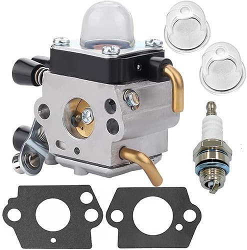 Vergaser Ersatz für Stihl FS38 FS45 FS46 FS55 FS55r FS55rc FS74 FS75 FS80 FS85 KM55 HL45 KM55r Rasenmäher Trimmer, Carbu-Set mit Dichtung, Zündkerze und Zündbirnen