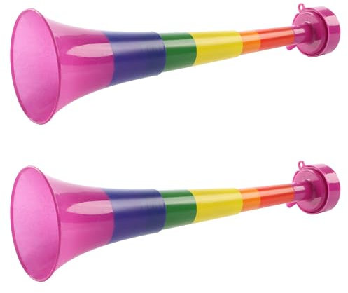 Rainbow Pride Vuvuzela – 2-27 cm langer Geräuschmacher in Regenbogenfarben – perfektes Accessoire für Stolzmonat, Stolzmarsch und Stolzveranstaltungen