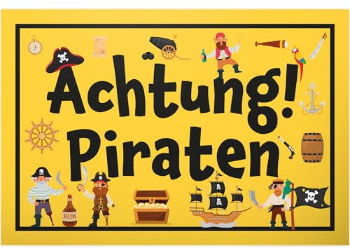 DankeDir! Piraten - Schild 30 x 20 cm - Kindergeburtstag Kinder Jungen Geburtstagskarte Motto Geburtstagsdeko Geschenkidee Karte - Kinderzimmer Deko Türschild Partydeko Geburtstag Geschenk