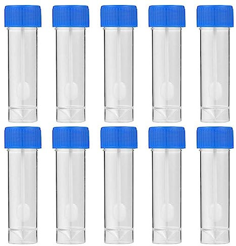 LBYANLBDA 10 PCS Plastic Specimen Cup Specimen Bottles 30ml Stool Containers Sample Cups with Spoon Lid for Home Laboratory School Educational