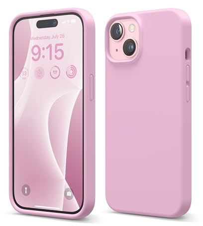 elago Liquid Silicone Case Compatible with iPhone 15 Case, Premium Silicone, Full Body Protective Cover [4 Layer Shockproof Structure], Anti-Scratch Soft Microfiber Lining (Hot Pink)