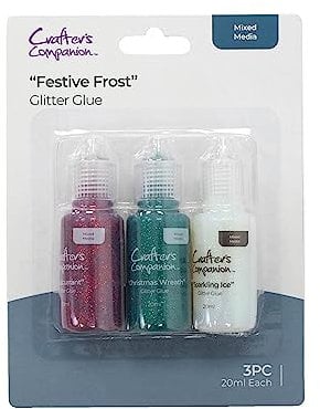 Crafter's Companion - Mixed Media 20ml Glitter Glue - Festive Frost - Pack of 3