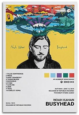 V BY N Noah Kahan Poster Busyhead Album Cover Moive Poster Vintage Art Cover Room Decor Aesthetic Bedroom Decor Canvas Poster For Bedroom 12x18inch(30x45cm) Unframe-style