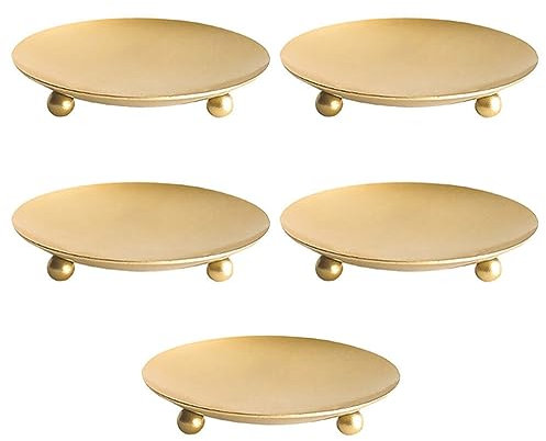 HOMSFOU 5stücke Teiliges Eisen Kerzenhalter Tischdekoration Elegante Kerzenplatten Für Hochzeiten Partys Und Wohnaccessoires Stabile Und Langlebige Metallkerzenständer