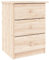 vidaXL Nachttisch, Beistelltisch für Schlafzimmer Wohnzimmer, Nachtkästchen mit 3 Schubladen, Nachtschrank Nachtkommode, Massivholz Kiefer