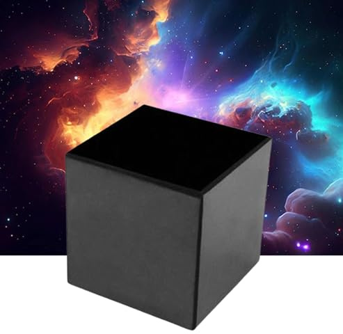 SCHUNGIT Shungite WÜRFEL 8 x 8cm poliert. Energie Stein aus Karelien. 3-TLG Set mit TÄSCHCHEN und Beschreibung. Ideal für Schlafzimmer, Schreibtisch, Büro, Homeoffice 95500/W8