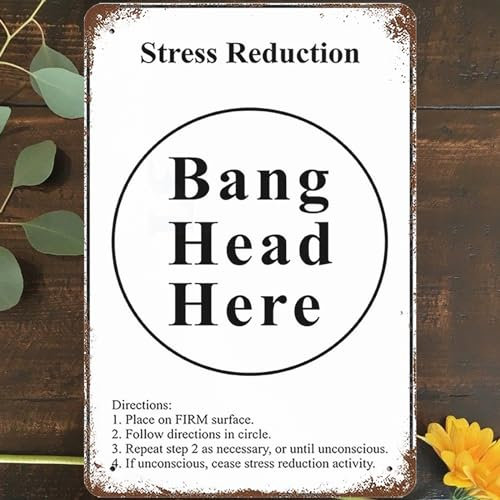 Metall-Blechschild im Vintage-Stil, 20,3 x 30,5 cm, Wandkunst, Deko, Bang Head Here, Poster für Zuhause, Wohnzimmer, Schlafzimmer, Garten, Garage, Café, Bar, Pub