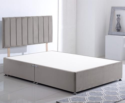 ComfoRest Single Divan Bed with No Drawers - 3FT - (Silver Plush) - Minimalist Frame for Bedrooms - Durable Design for Small Spaces - Versatile Choice for Modern Homes