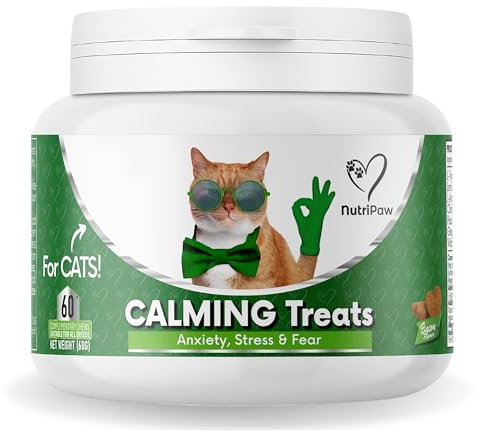 NutriPaw Calming Treats For Cats - Reduce Stress, Fear, Nervousness, Anxiety & Travel Issues - Natural Calming Support as a Tasty Treat - Lasts up to 2 Months