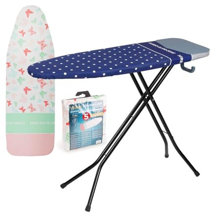 Vitapur Premium: Asse da stiro con 2 coperture qualità, regolabile e stabile - Perfetto per stazioni a vapore, duraturo e versatile